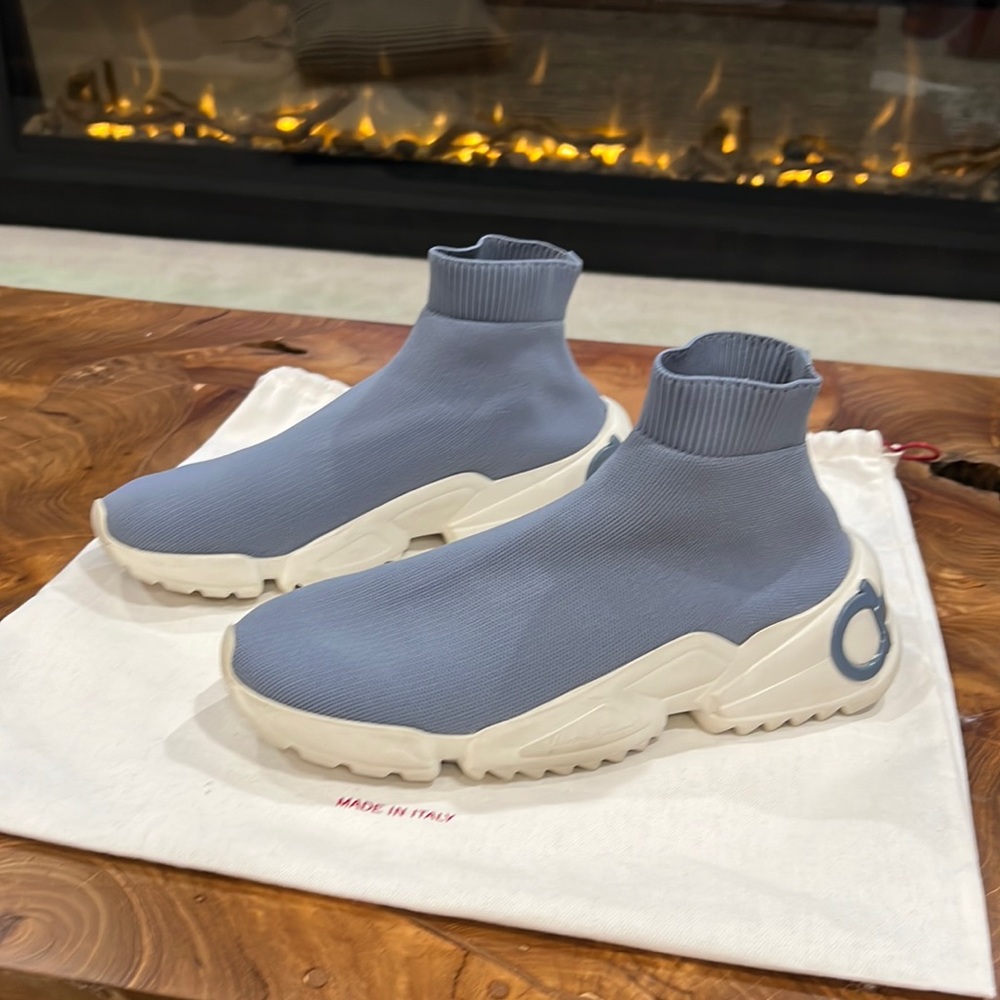 Used Authentic Salvatore Ferragamo Blue Sock Shoes (Women’s Size 9)